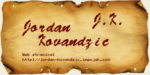 Jordan Kovandžić vizit kartica